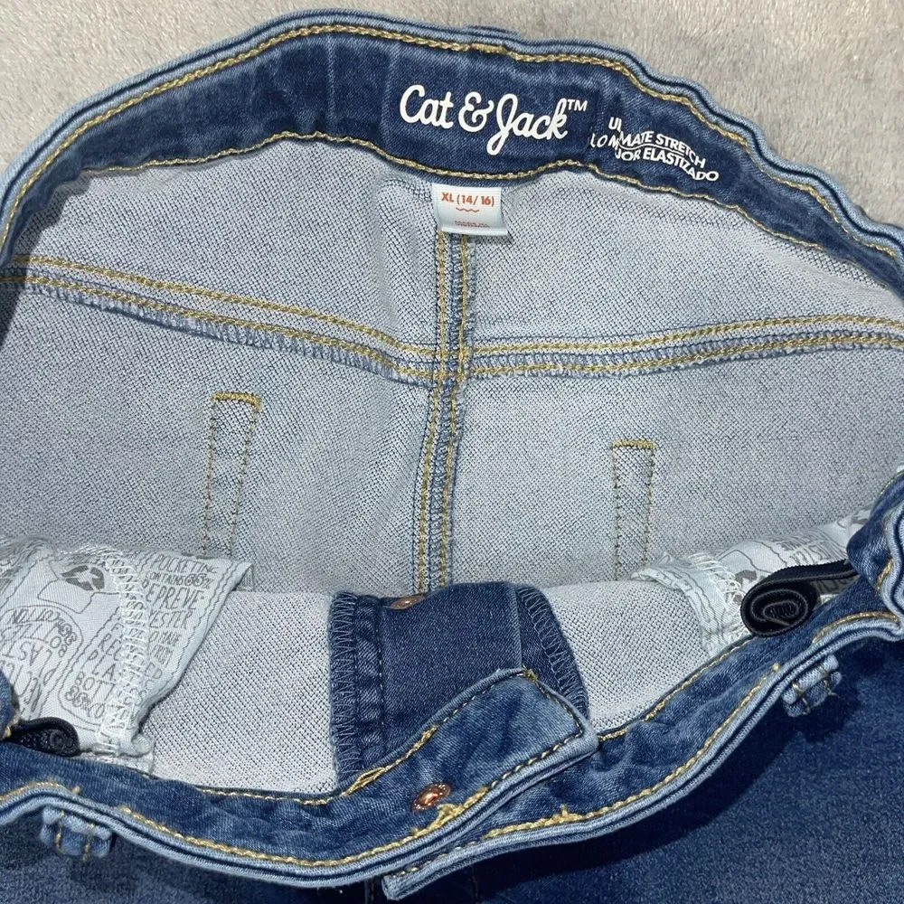 Cat & Jack Jean Skirt Girls XL‎  14/16 Super Stretch Denim Blue (Waist 29